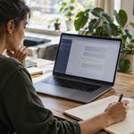 mujer ia laptop
